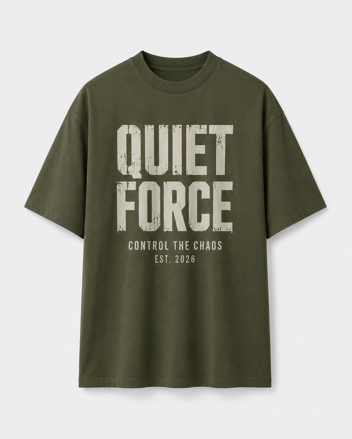 Quiet Force Men's Heavyweight T-Shirt-Military Green-3