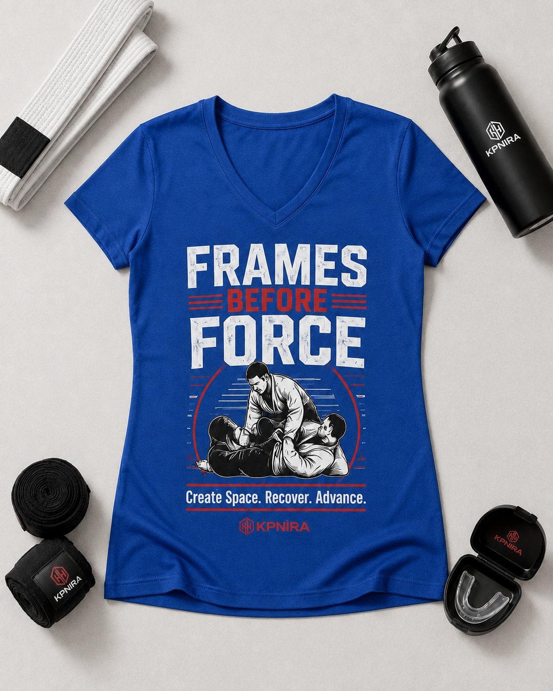 Frames Before Force Women's V-Neck T-Shirt-Royal Blue-4