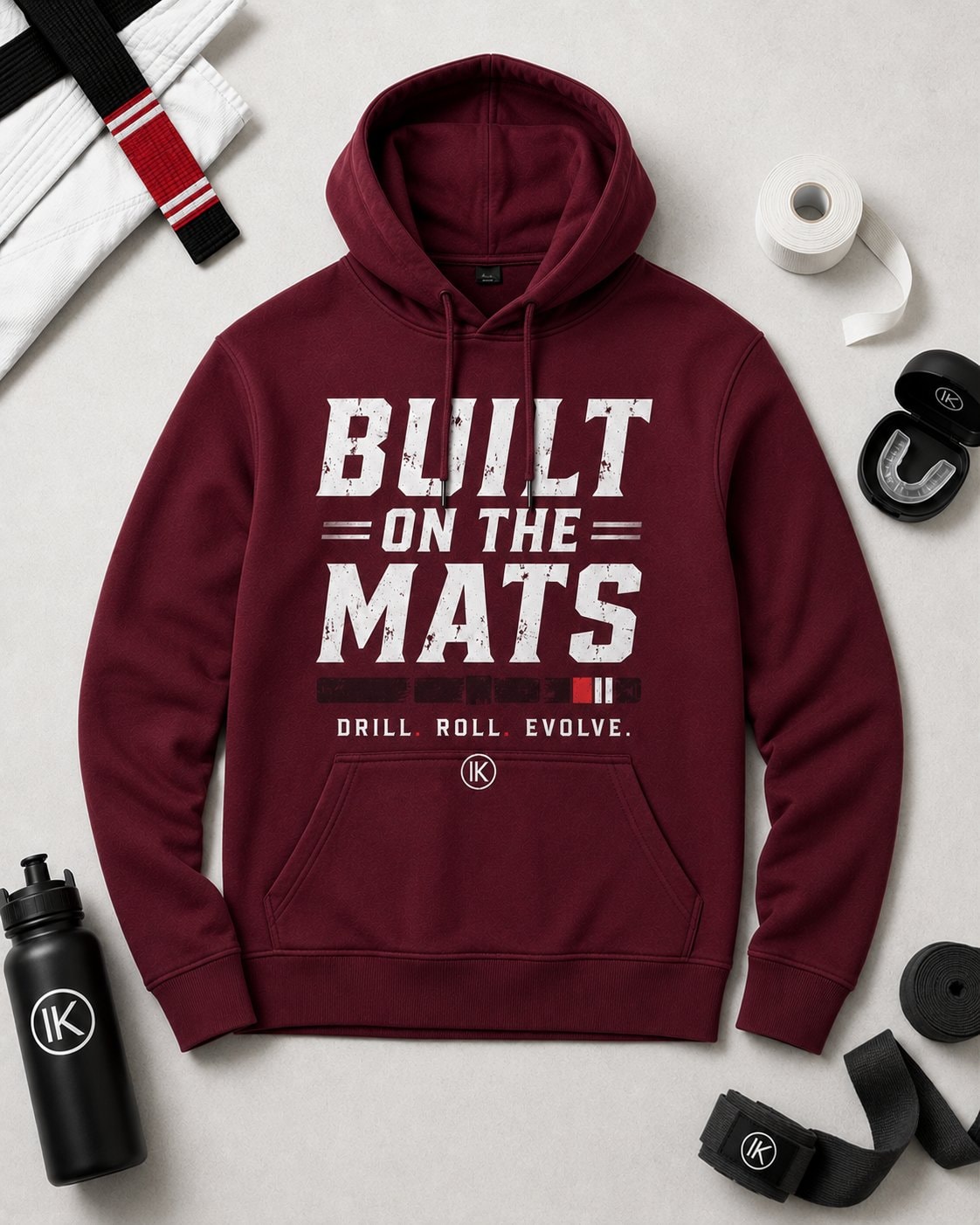 Built on the Mats Men's Hoodie-Maroon-4