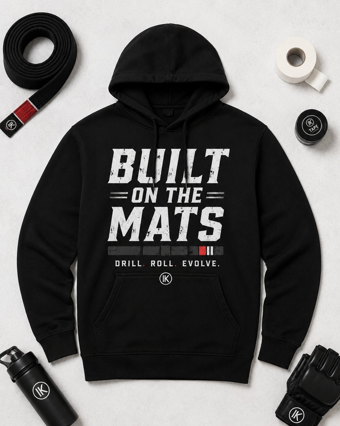 Built on the Mats Men's Hoodie-Black-4