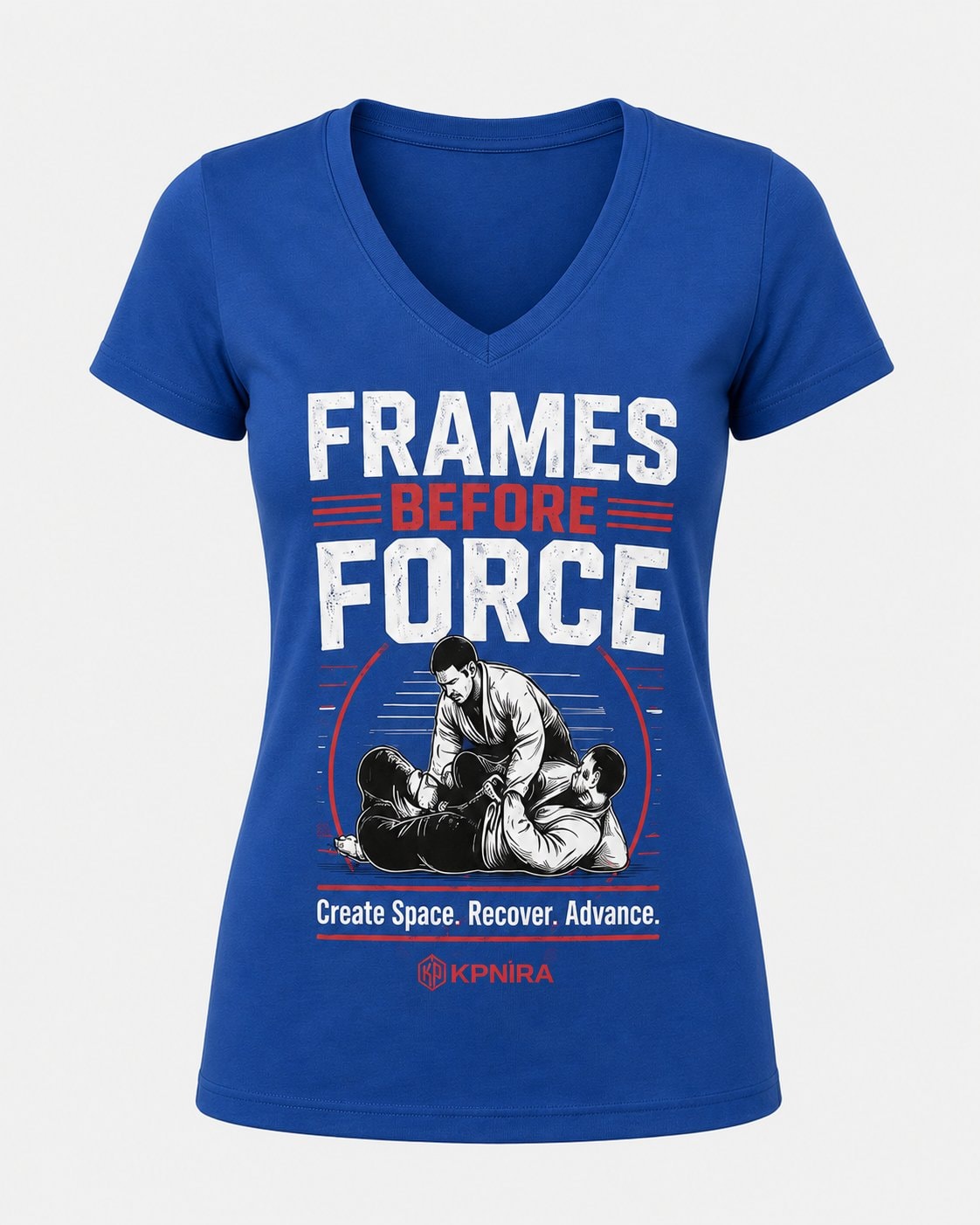 Frames Before Force Women's V-Neck T-Shirt-Royal Blue-3