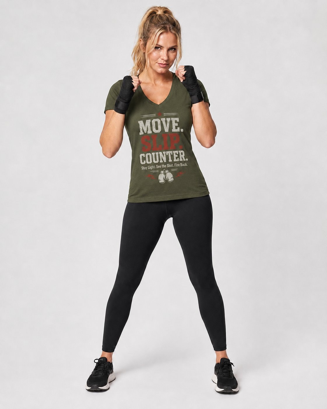 Move Slip Counter Women's V-Neck T-Shirt-White-1