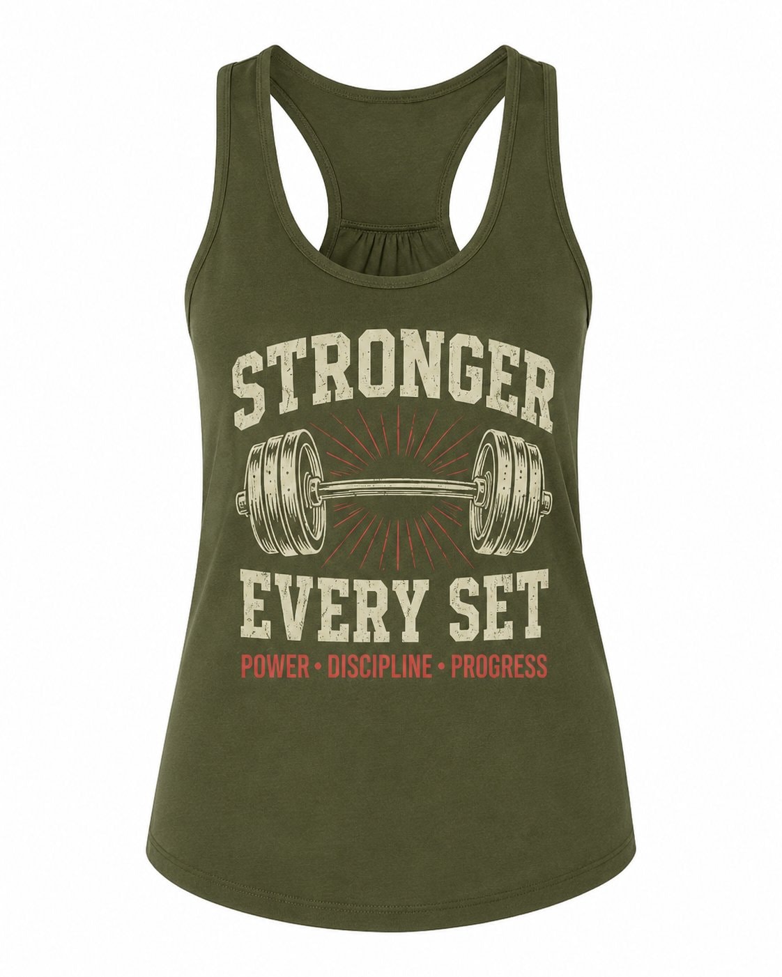 Stronger Every Set Women's Tank Top-Military Green-3