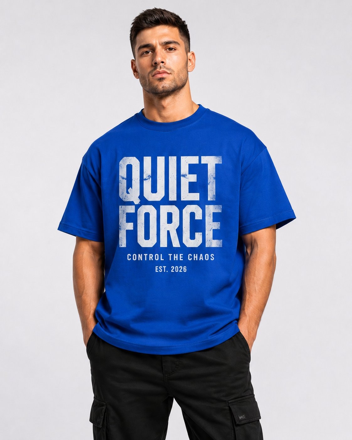 Quiet Force Men's Heavyweight T-Shirt-Royal Blue-2