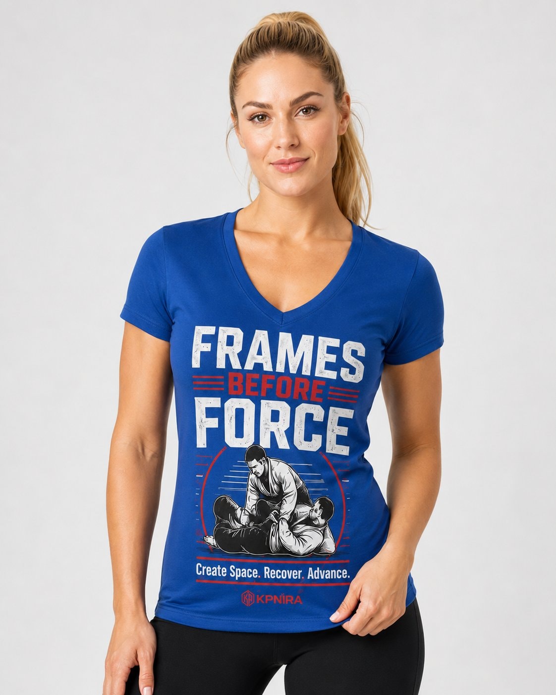 Frames Before Force Women's V-Neck T-Shirt-Royal Blue-2