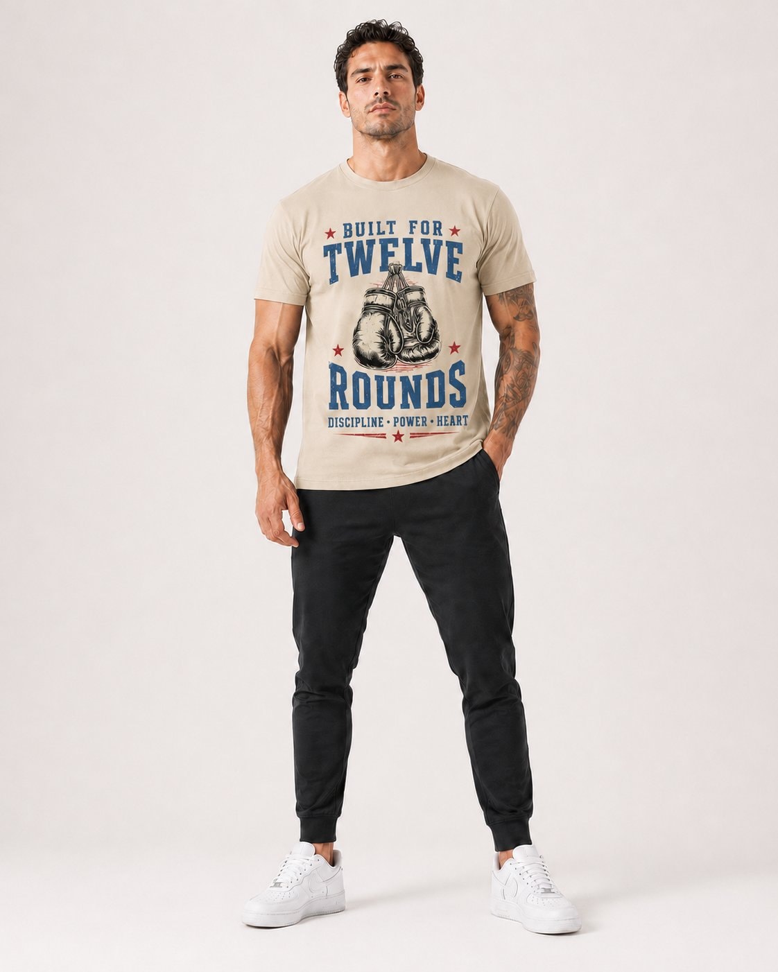 Built for Twelve Rounds Unisex T-Shirt-Sand-1
