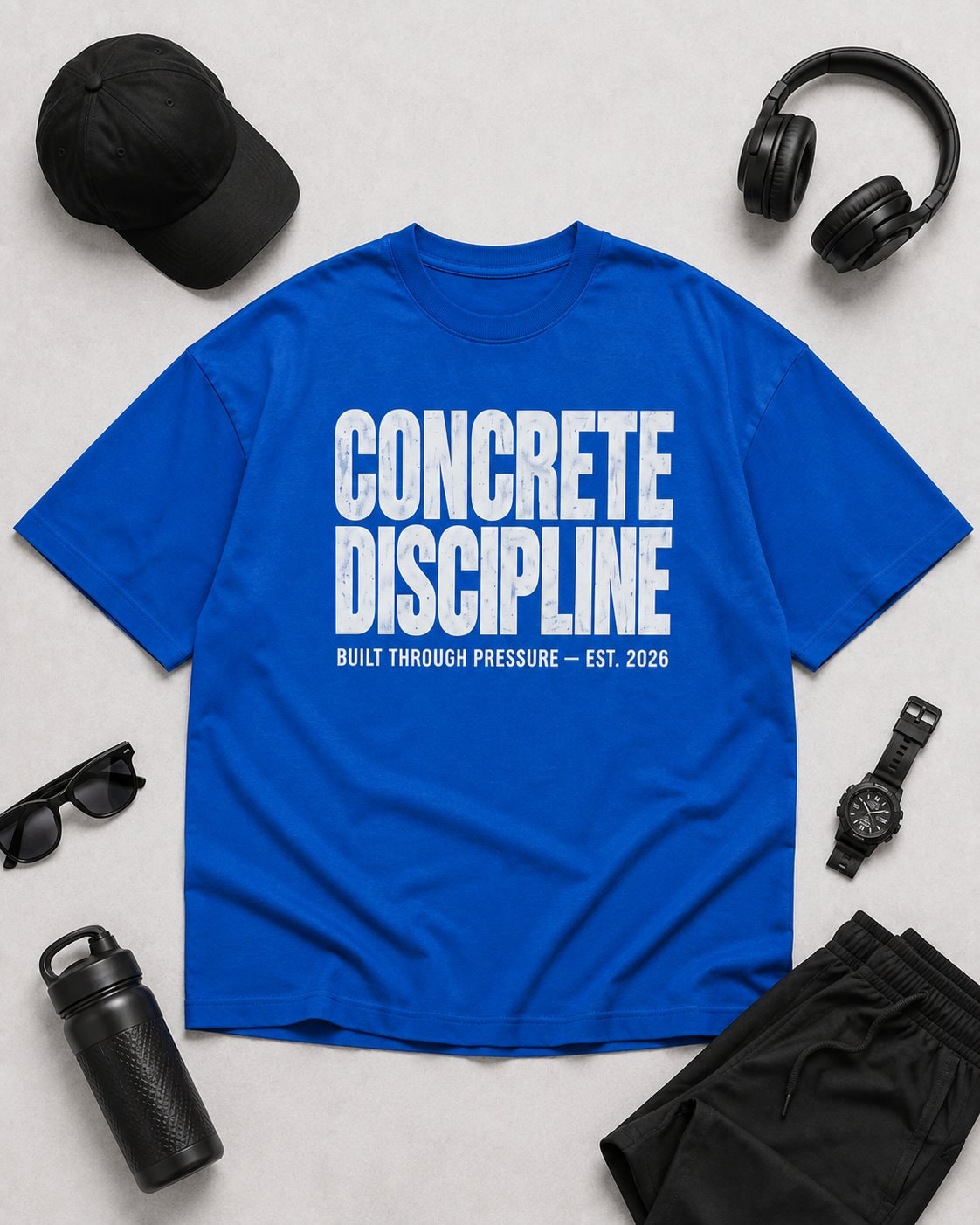 Concrete Discipline Men's Oversized T-Shirt-Royal Blue-4