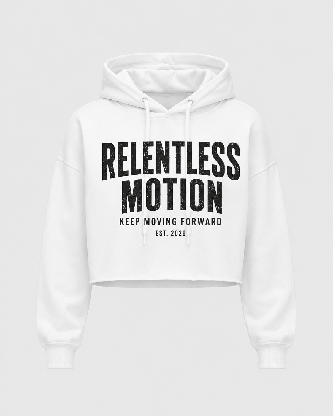 Relentless Motion Women's Cropped Hoodie-White-3