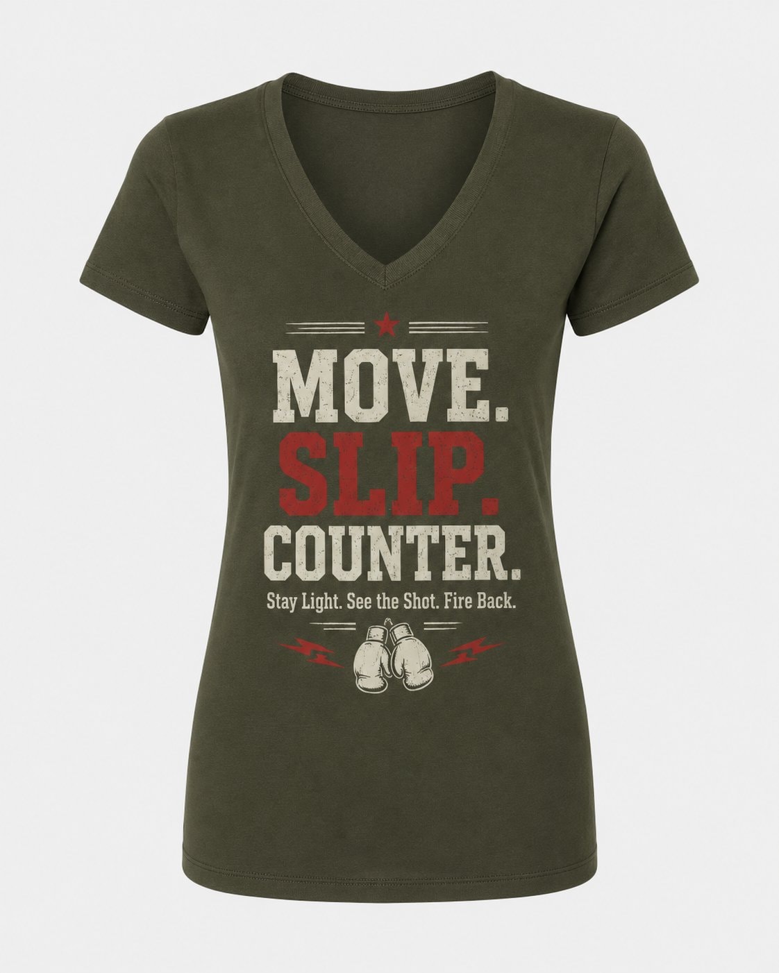 Move Slip Counter Women's V-Neck T-Shirt-White-3