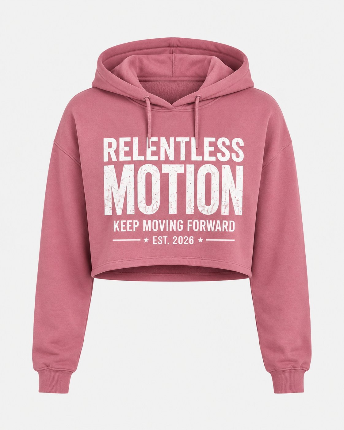 Relentless Motion Women's Cropped Hoodie-Dusty Rose-3