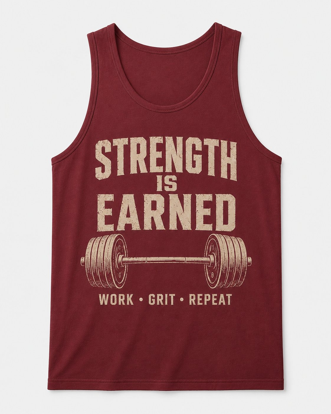 Strength Is Earned Men's Tank Top-Maroon-3