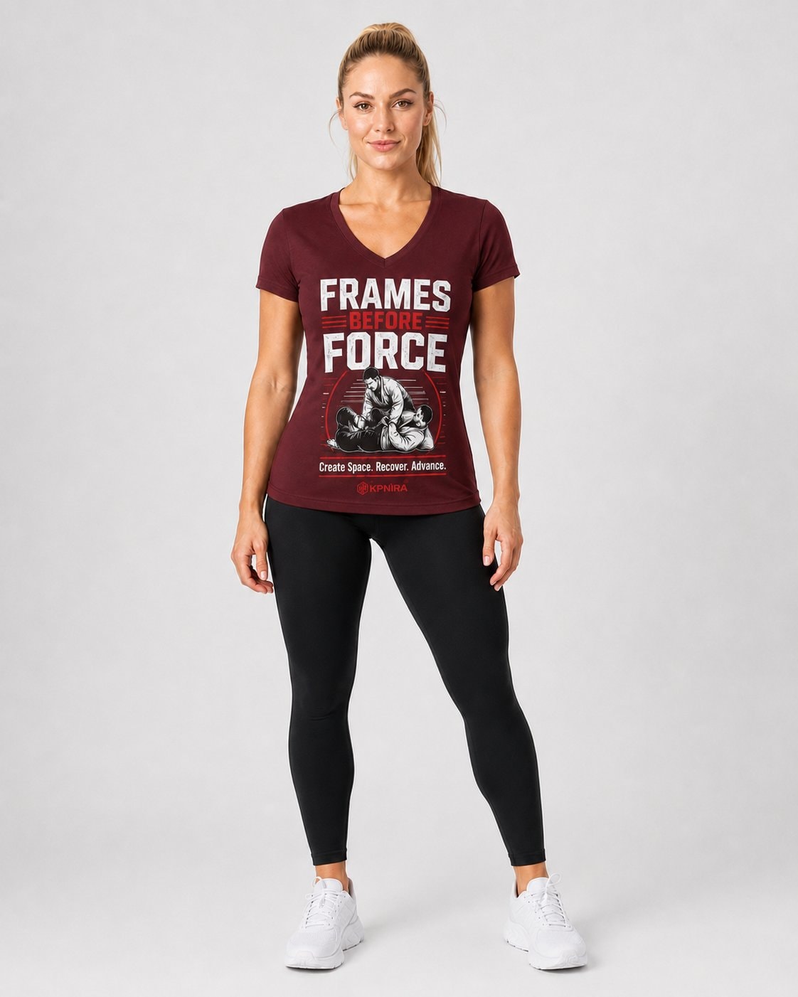 Frames Before Force Women's V-Neck T-Shirt-Maroon-1