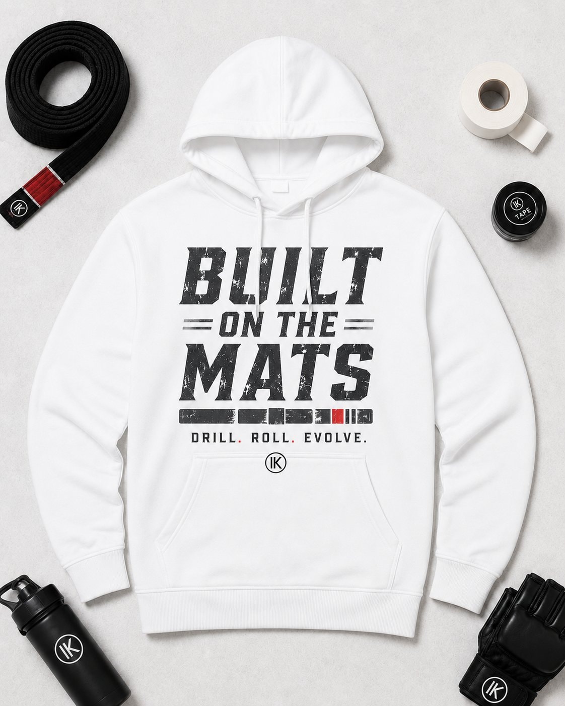Built on the Mats Men's Hoodie-White-4