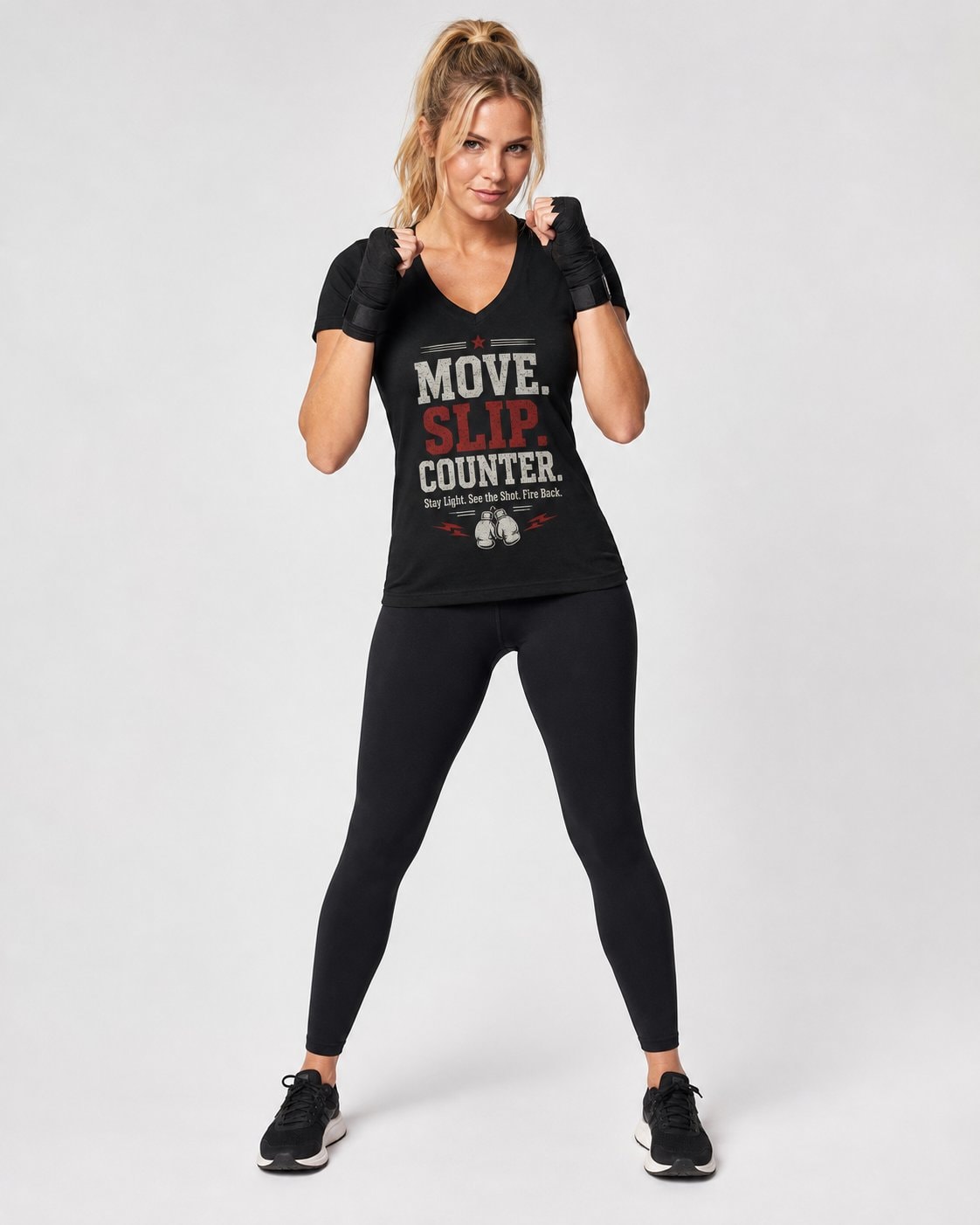 Move Slip Counter Women's V-Neck T-Shirt-Sand-1