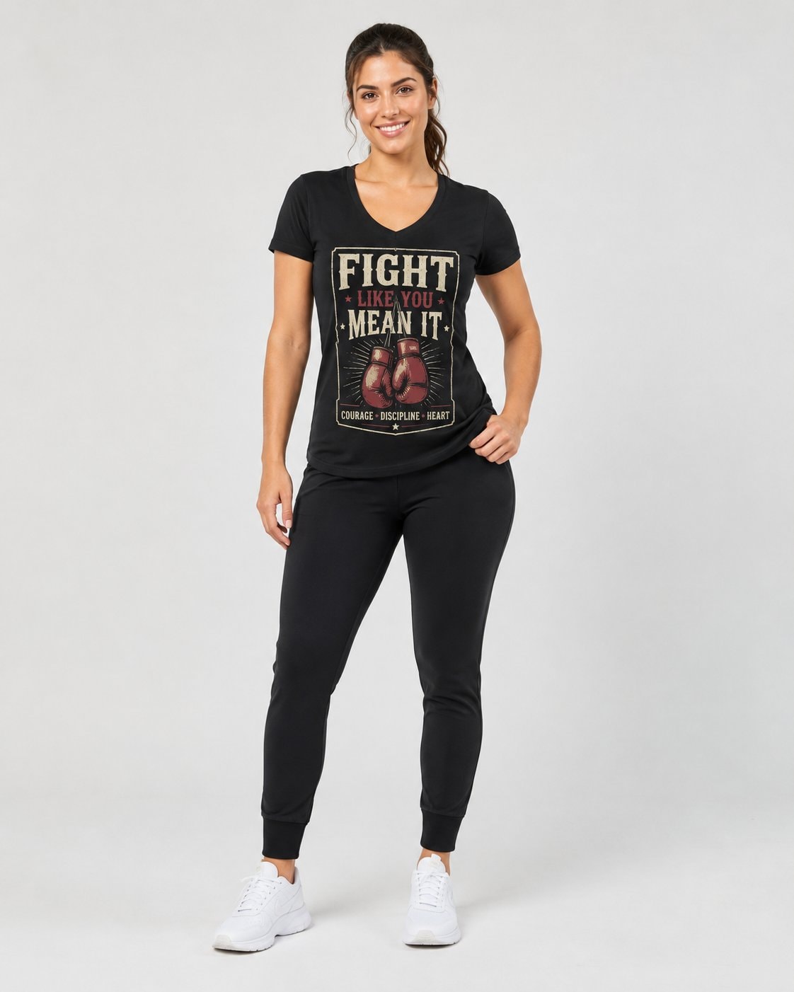 Fight Like You Mean It Women's V-Neck T-Shirt