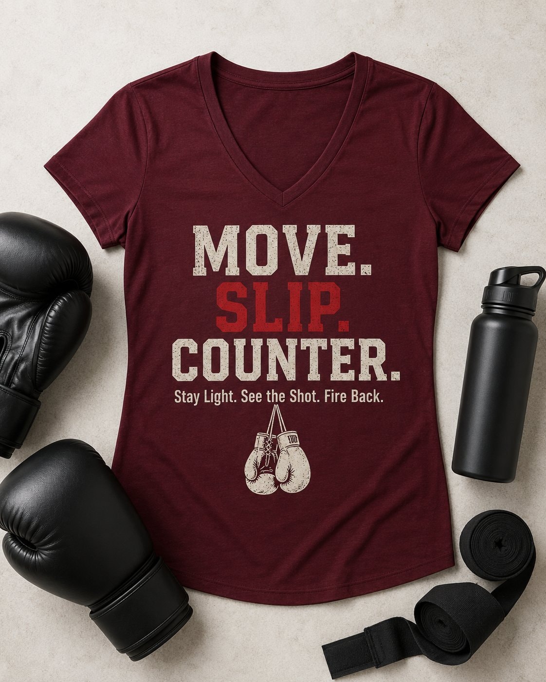 Move Slip Counter Women's V-Neck T-Shirt-Black-4