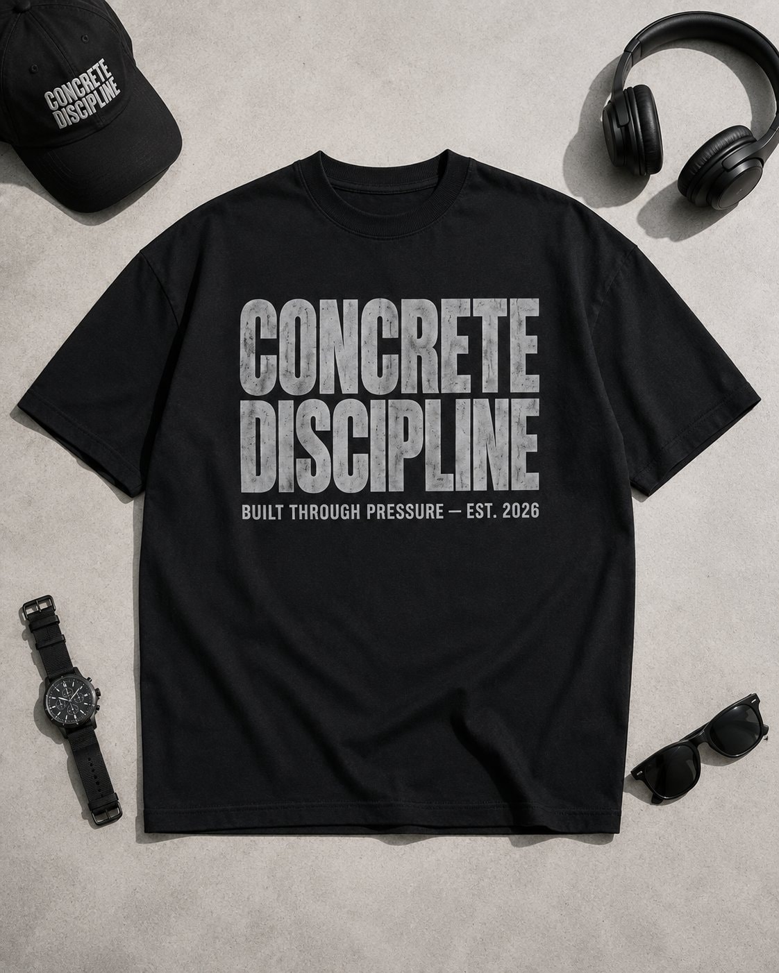 Concrete Discipline Men's Oversized T-Shirt-Black-4