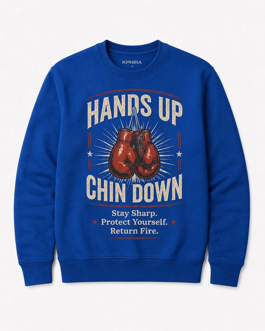 Hands Up Chin Down Men's Sweatshirt-Royal Blue-3