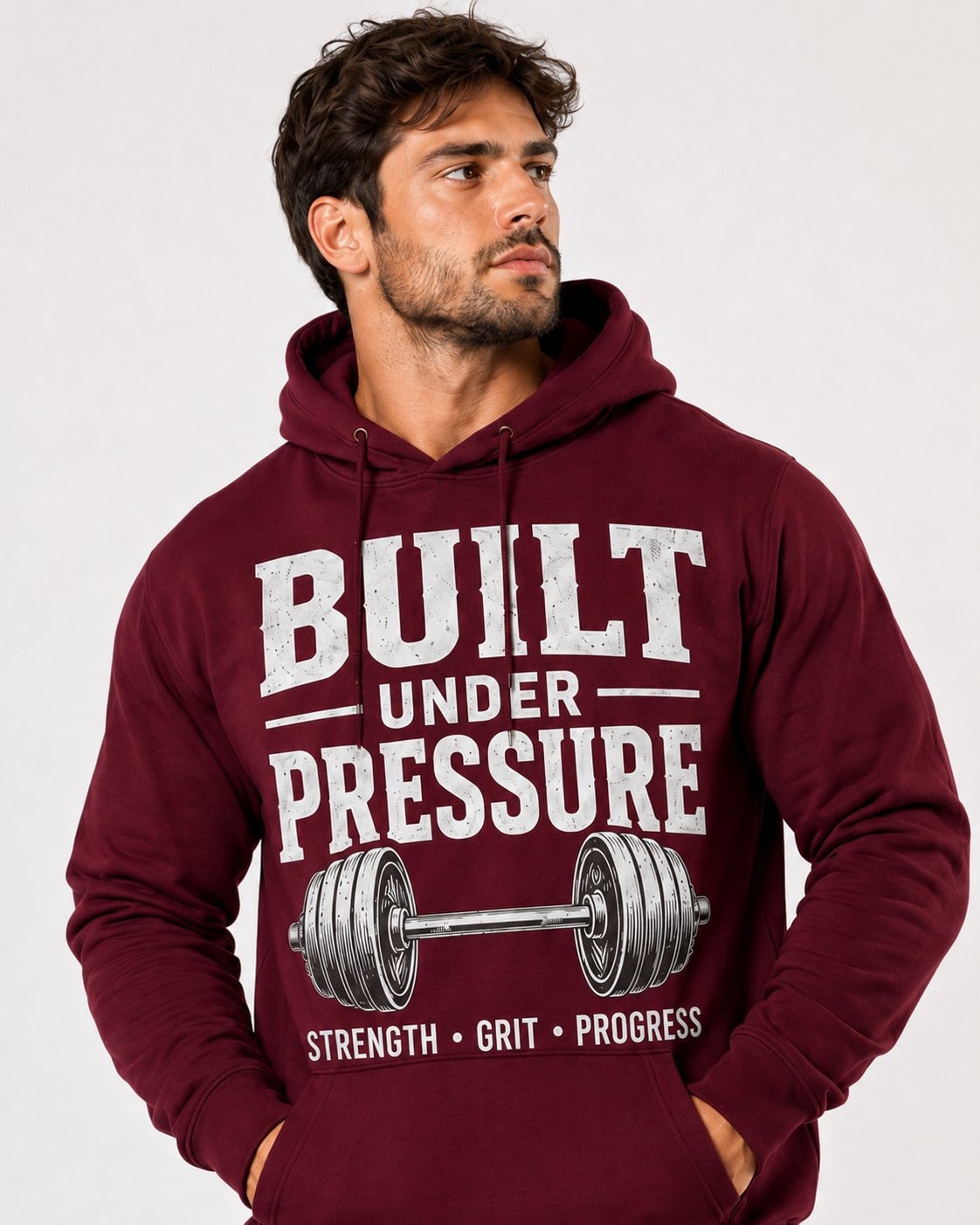 Built Under Pressure Men's Hoodie-Maroon-2