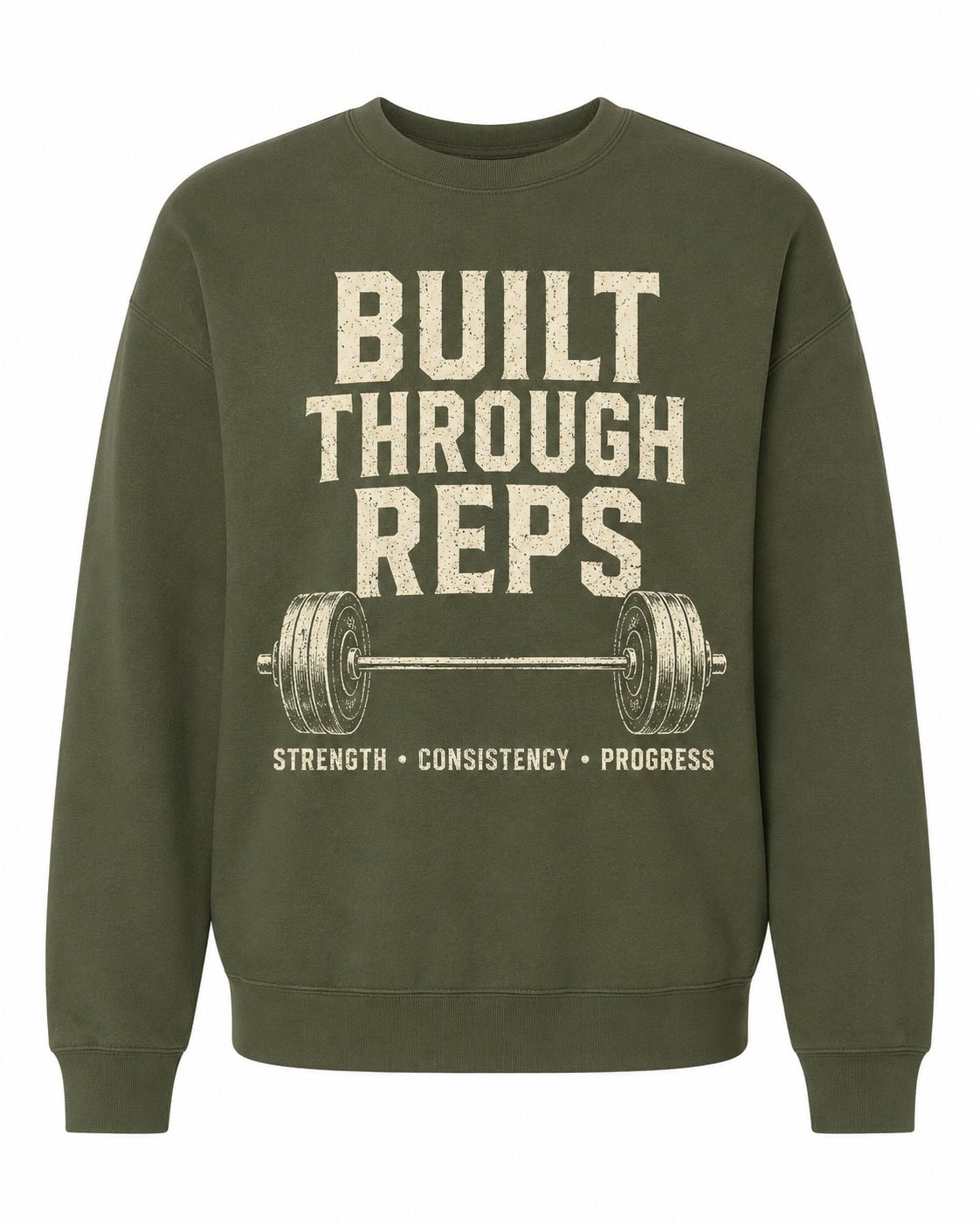 Built Through Reps Women's Sweatshirt-Military Green-3