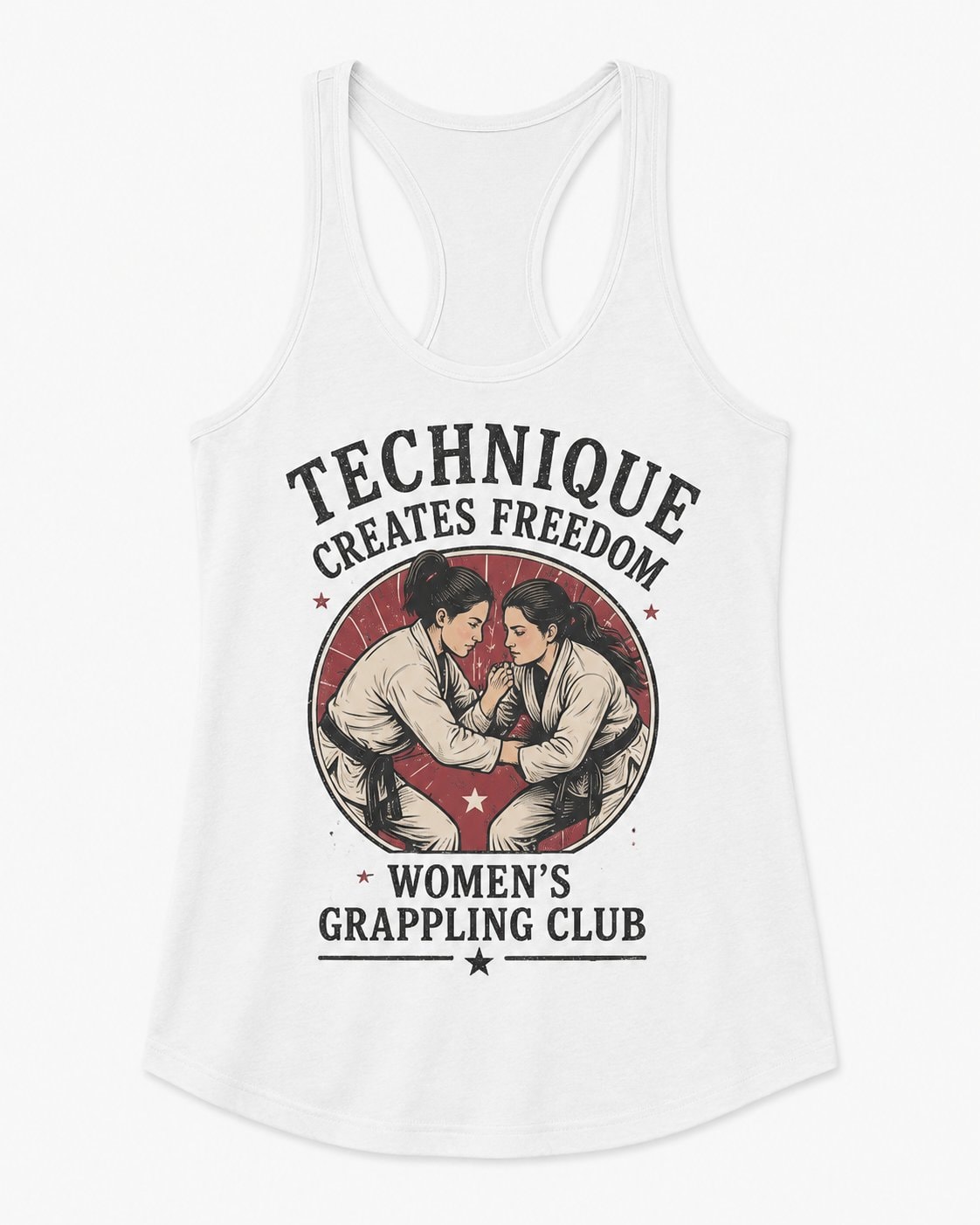 Technique Creates Freedom Women's Racerback Tank Top-White-3