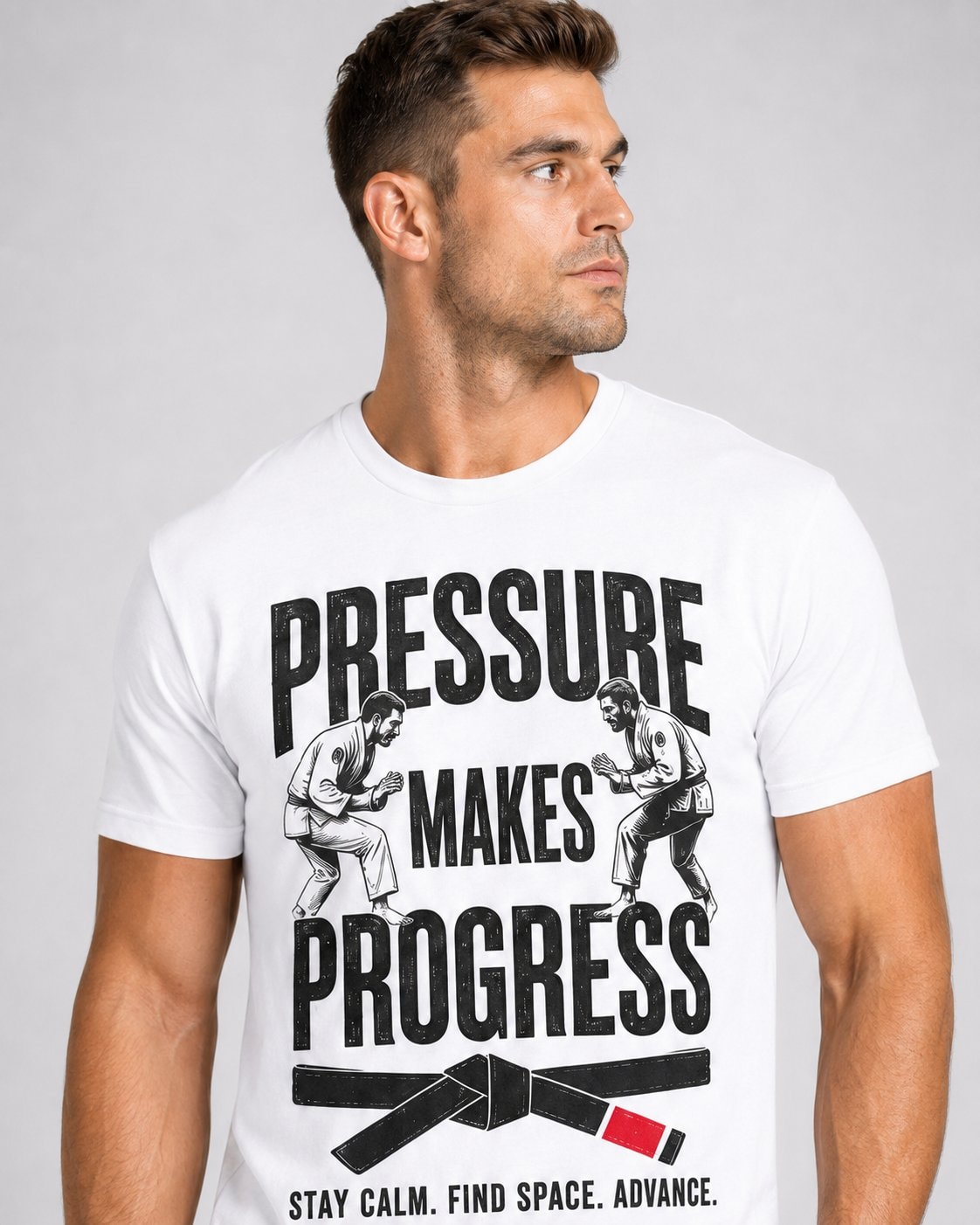 Pressure Makes Progress Men's T-Shirt-White-2