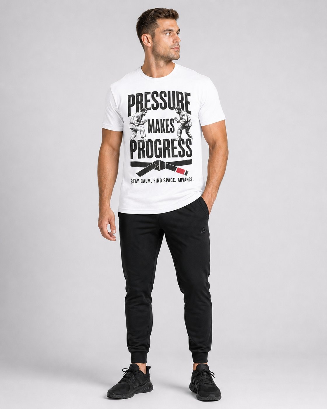 Pressure Makes Progress Men's T-Shirt-White-1