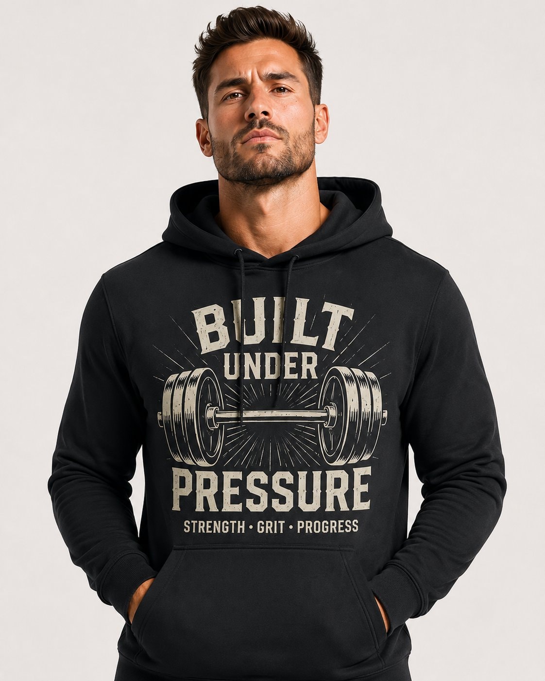 Built Under Pressure Men's Hoodie-Black-2