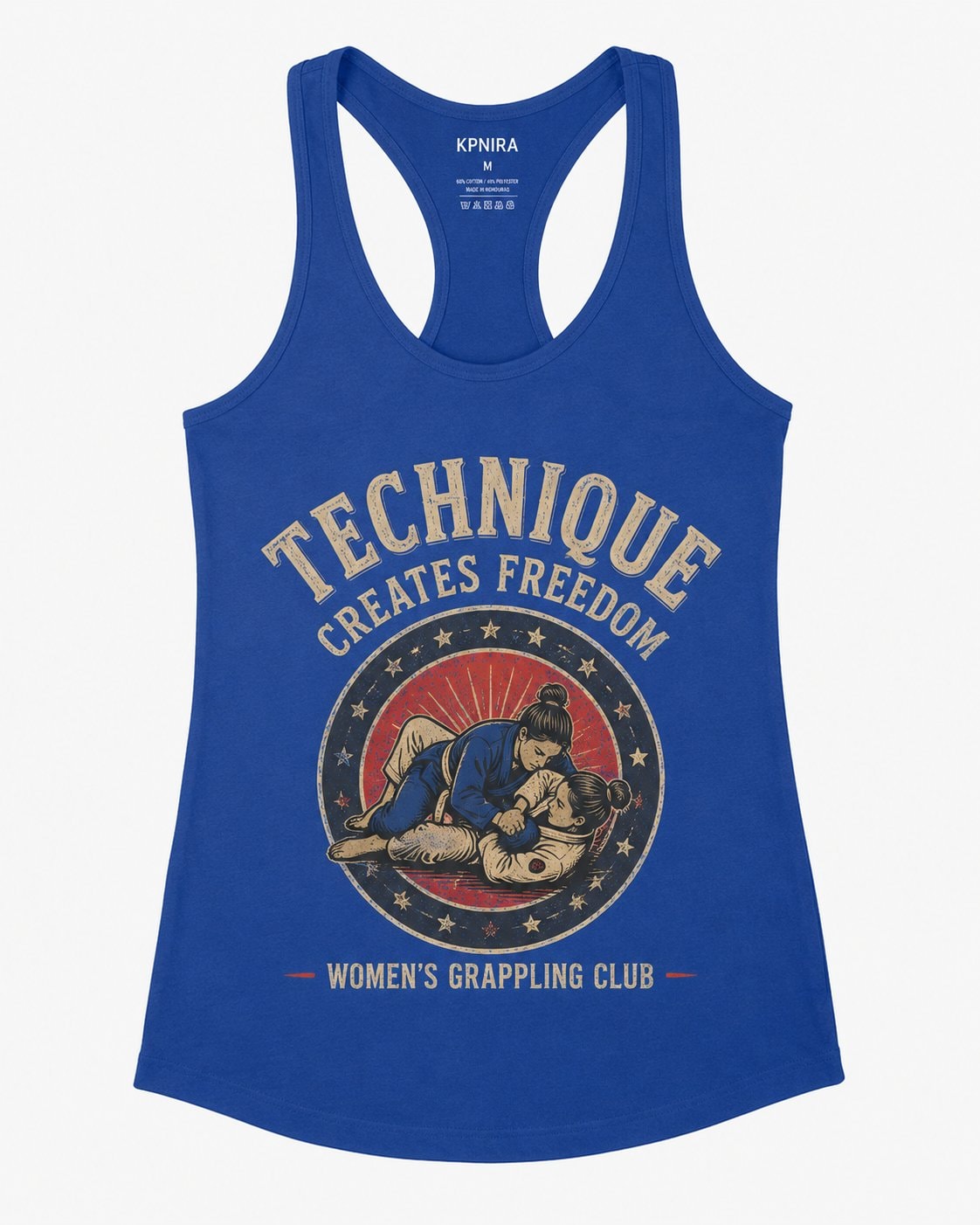 Technique Creates Freedom Women's Racerback Tank Top-Royal Blue-3