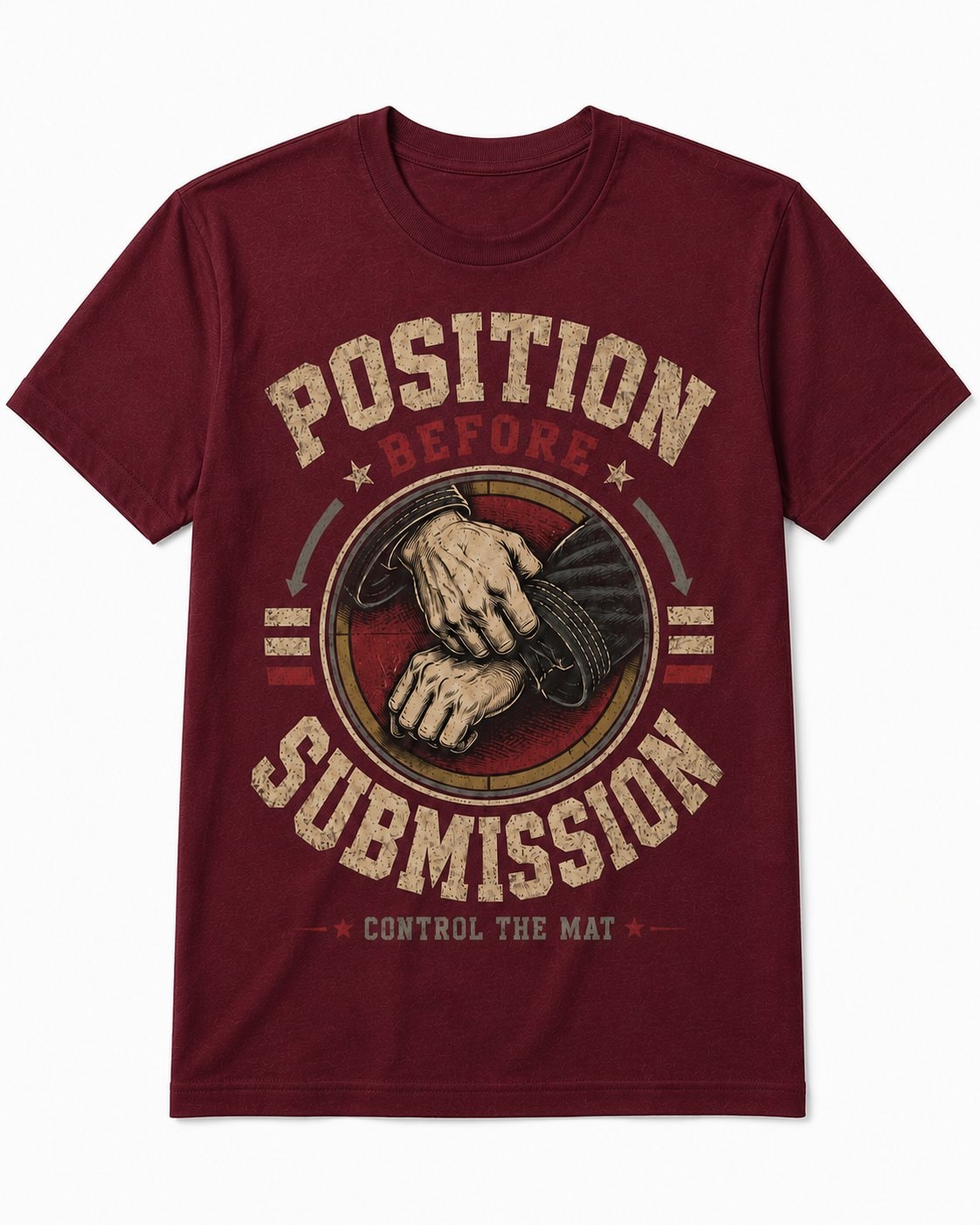 Position Before Submission Men's T-Shirt-Maroon-3