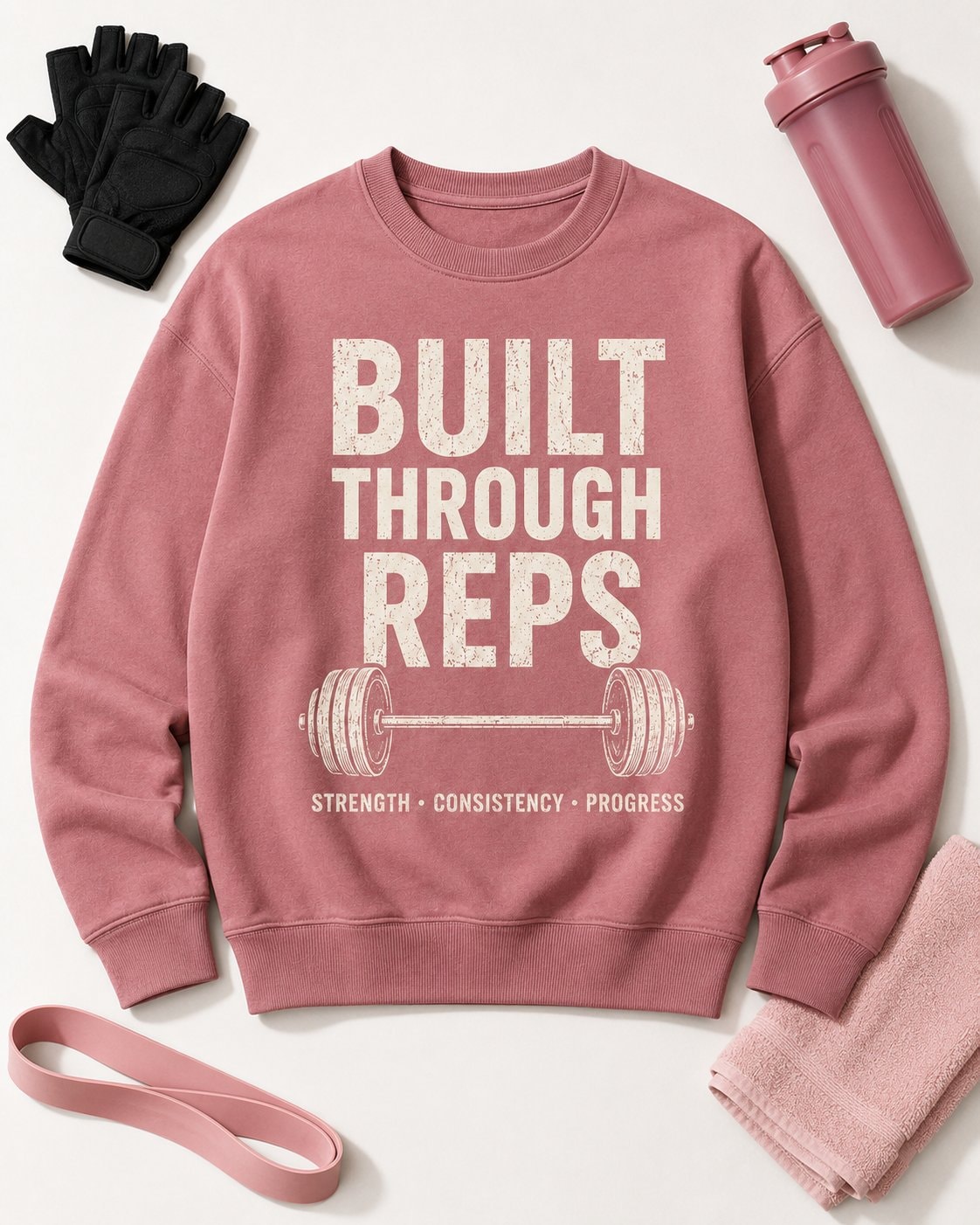Built Through Reps Women's Sweatshirt-Dusty Rose-4