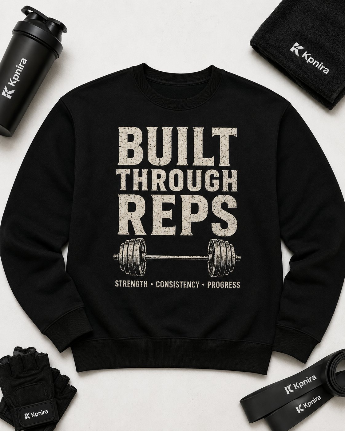 Built Through Reps Women's Sweatshirt-Black-4