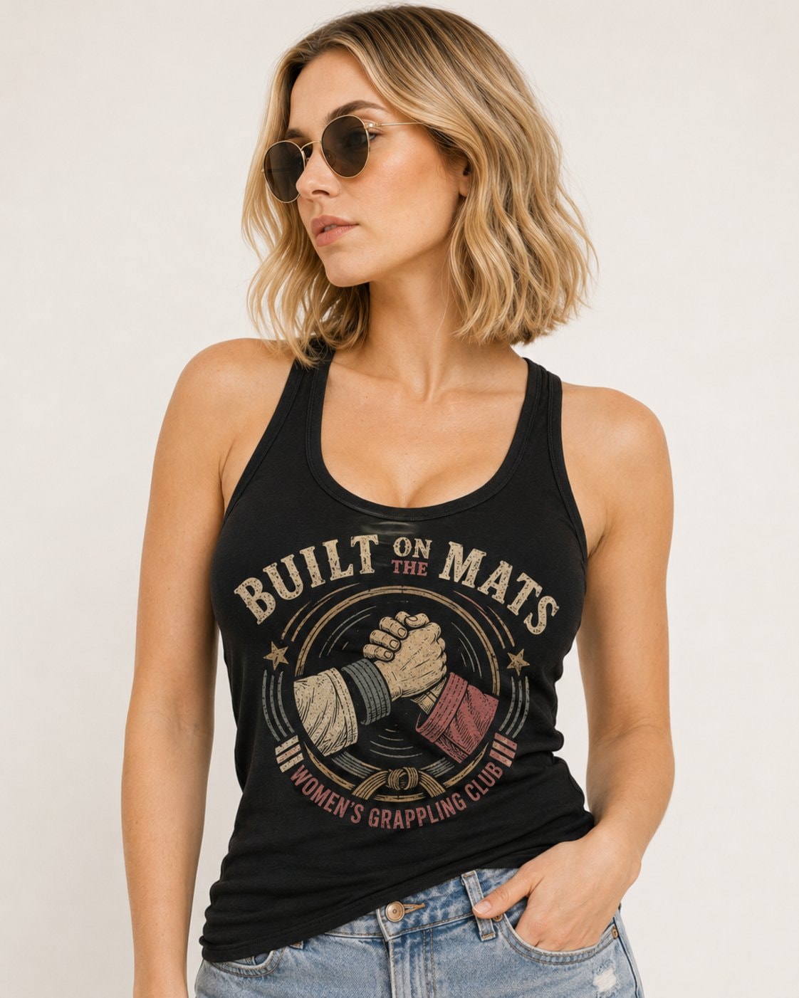 Built on the Mats Women's Tank Top-Black-2