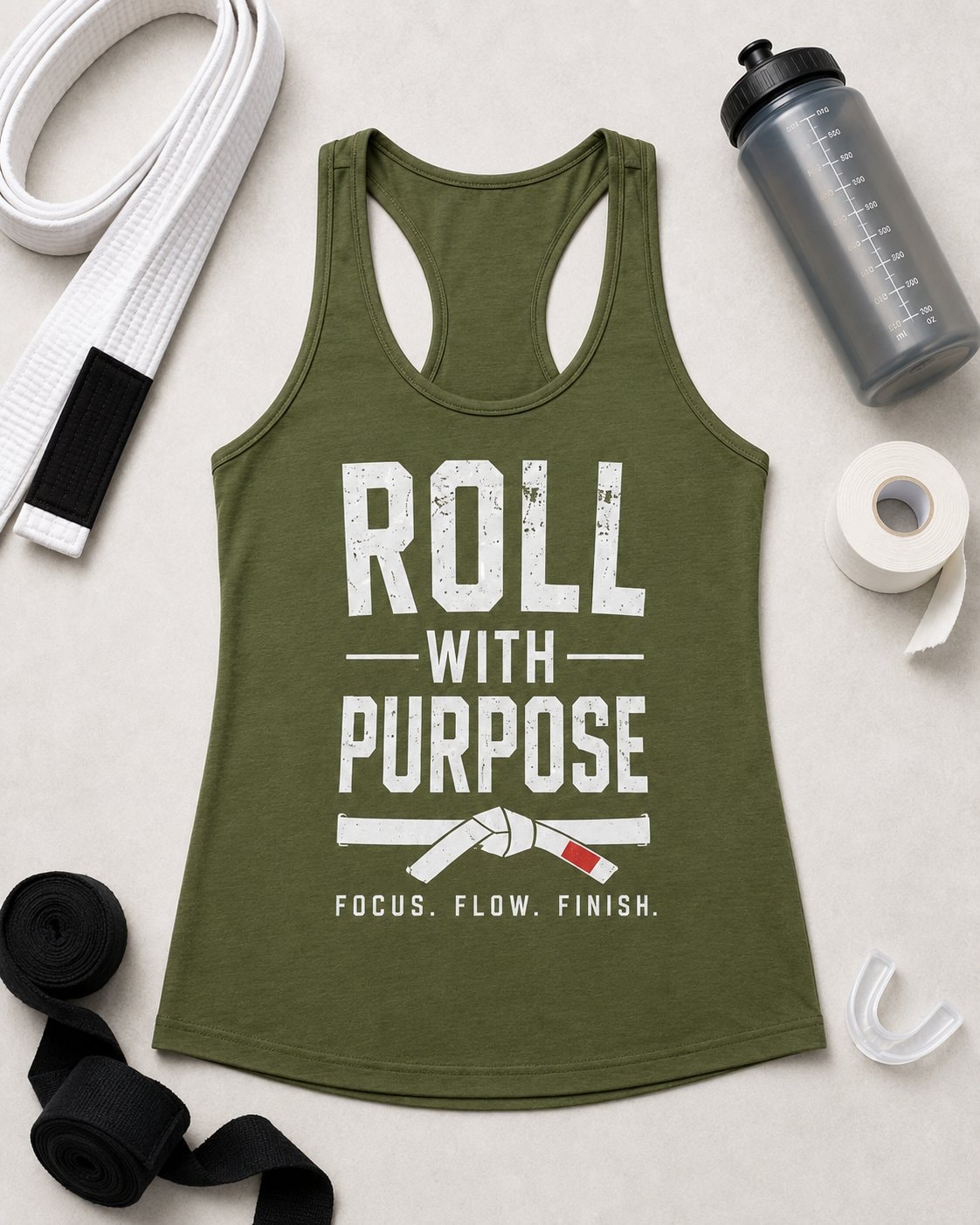 Roll With Purpose Women's Tank Top-Military Green-4