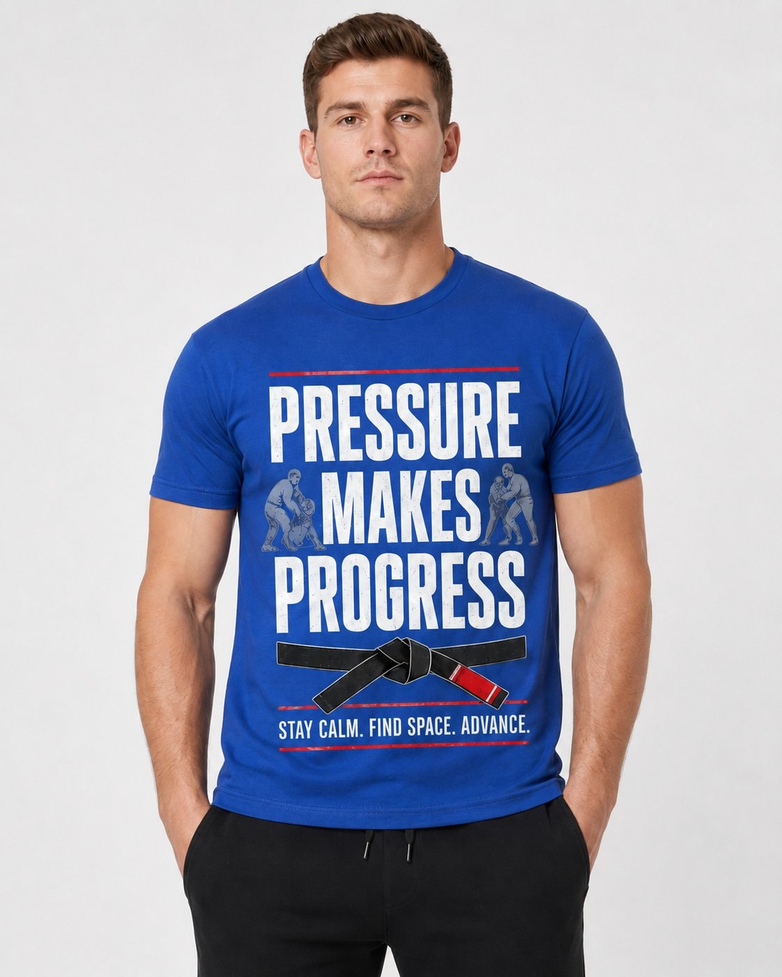 Pressure Makes Progress Men's T-Shirt-Royal Blue-2