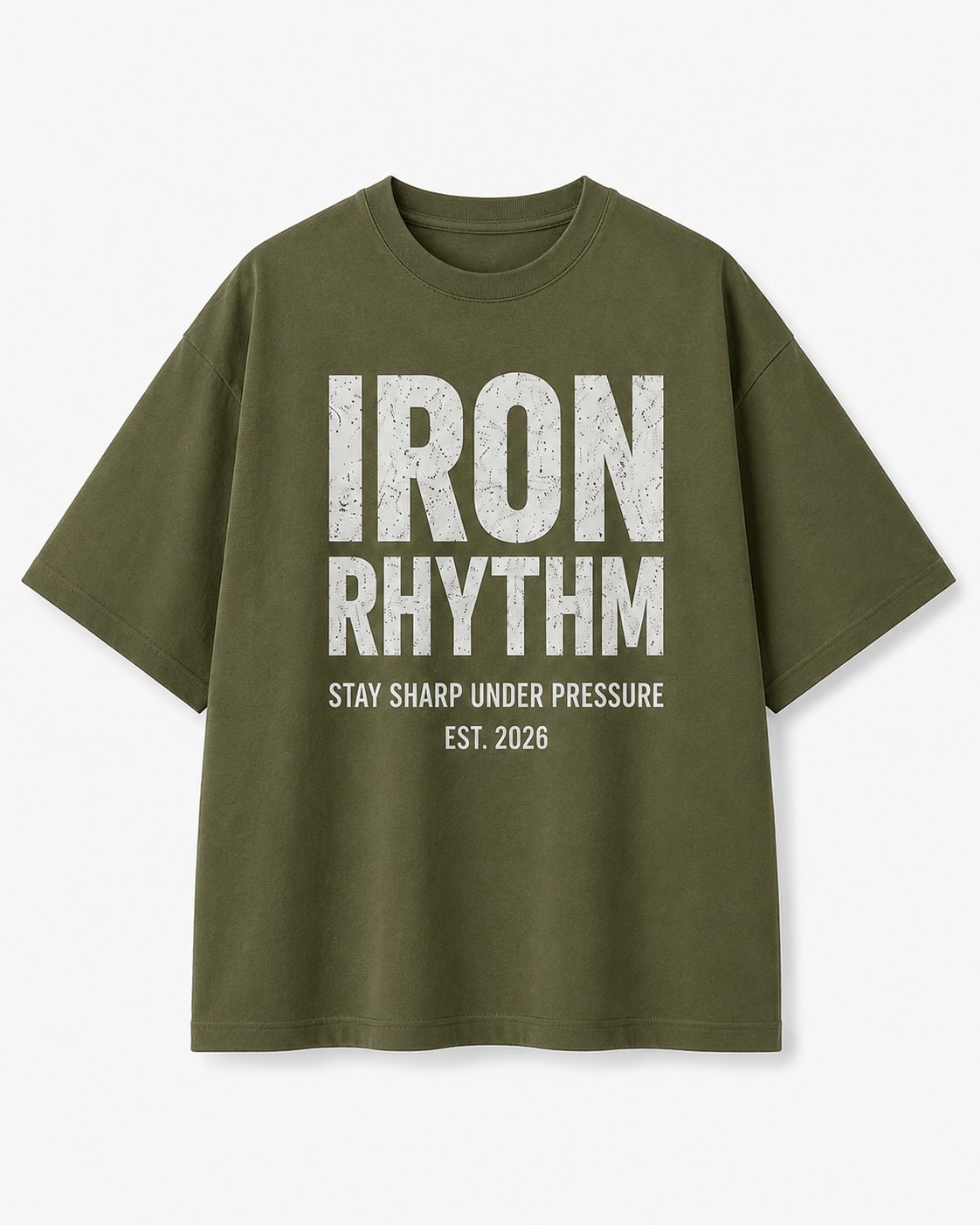 Iron Rhythm Men's Oversized T-Shirt-Military Green-3