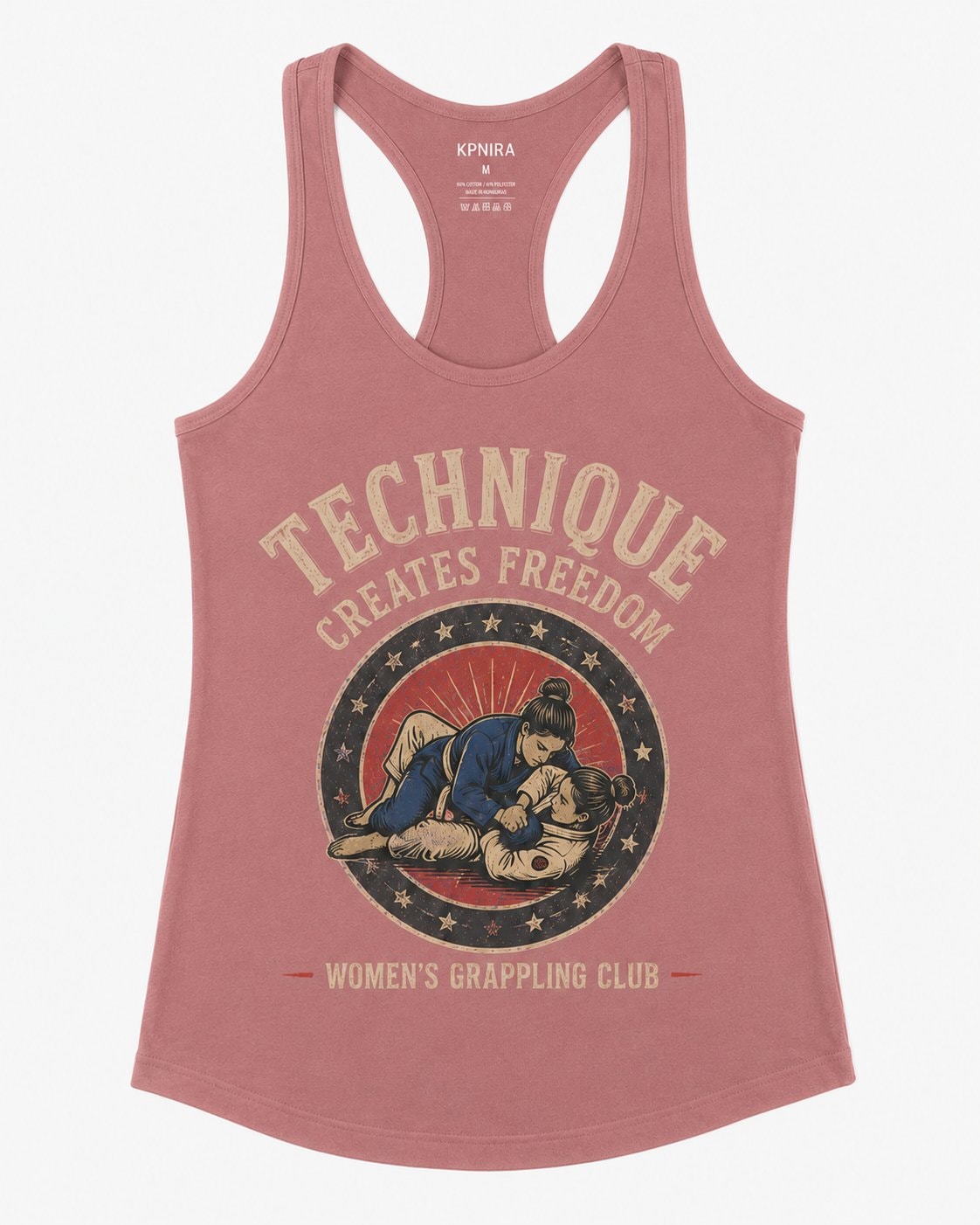 Technique Creates Freedom Women's Racerback Tank Top-Dusty Rose-3