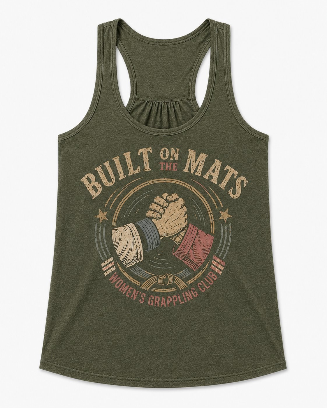 Built on the Mats Women's Tank Top-Military Green-3