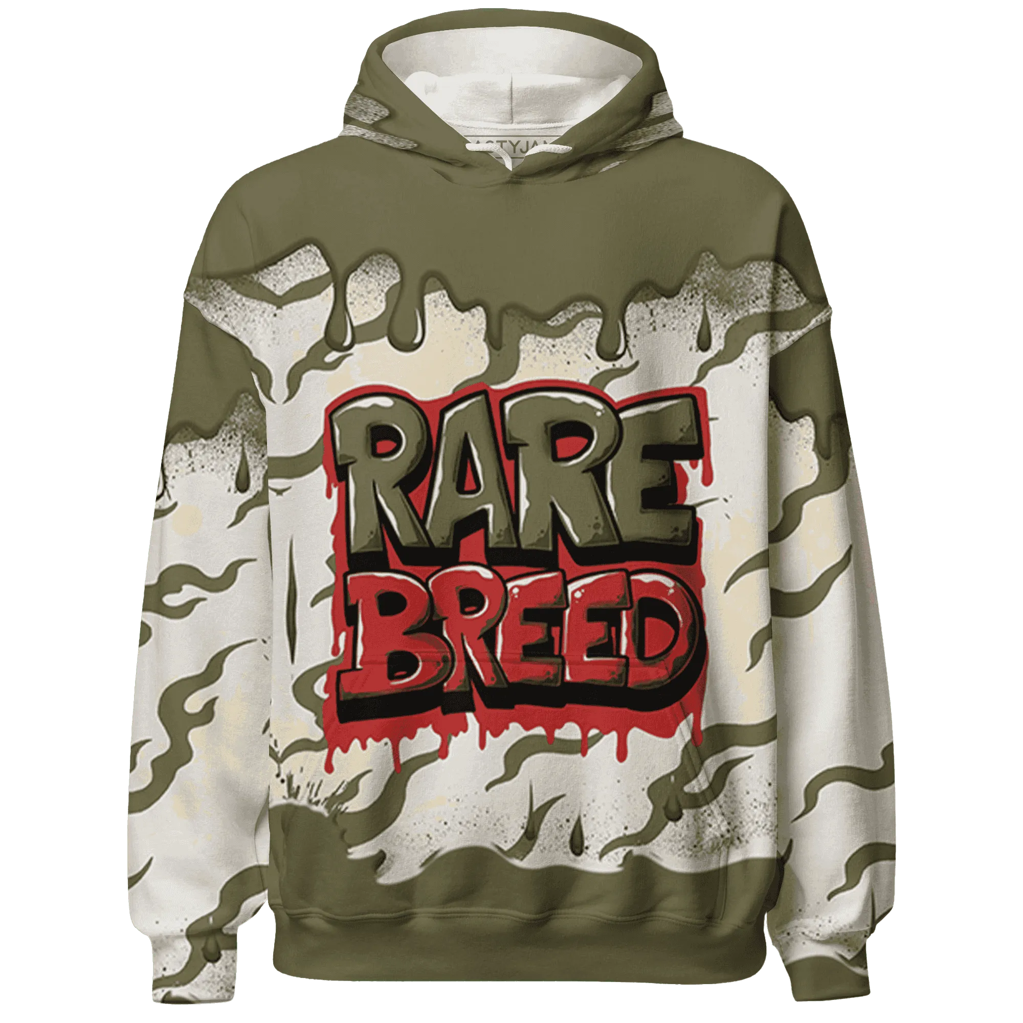 NastyJamz Medium Olive 1s Hoodie Match Rare Breed Drippin All-Over Print