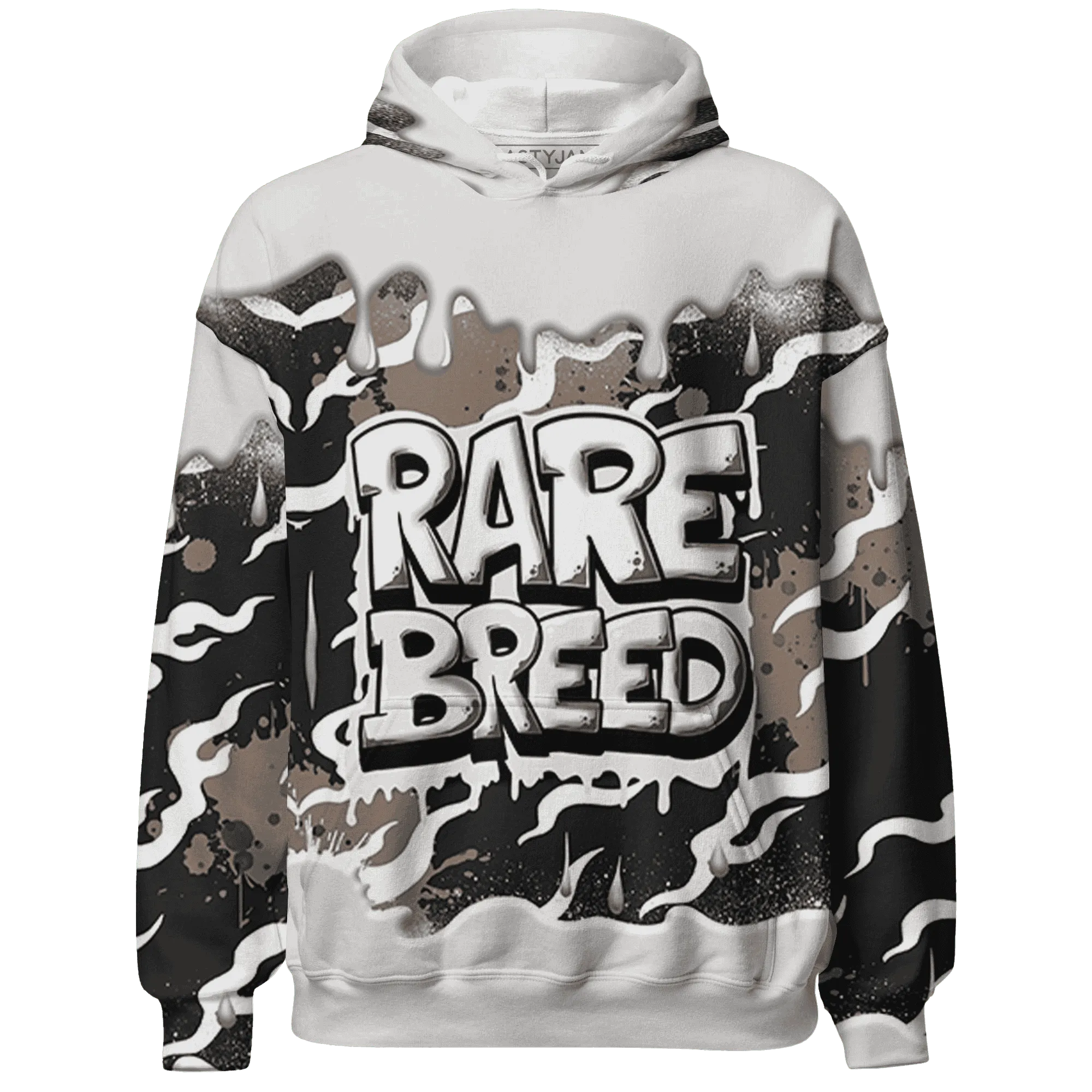 NastyJamz Low Mocha 1s Hoodie Match Rare Breed Drippin All-Over Print