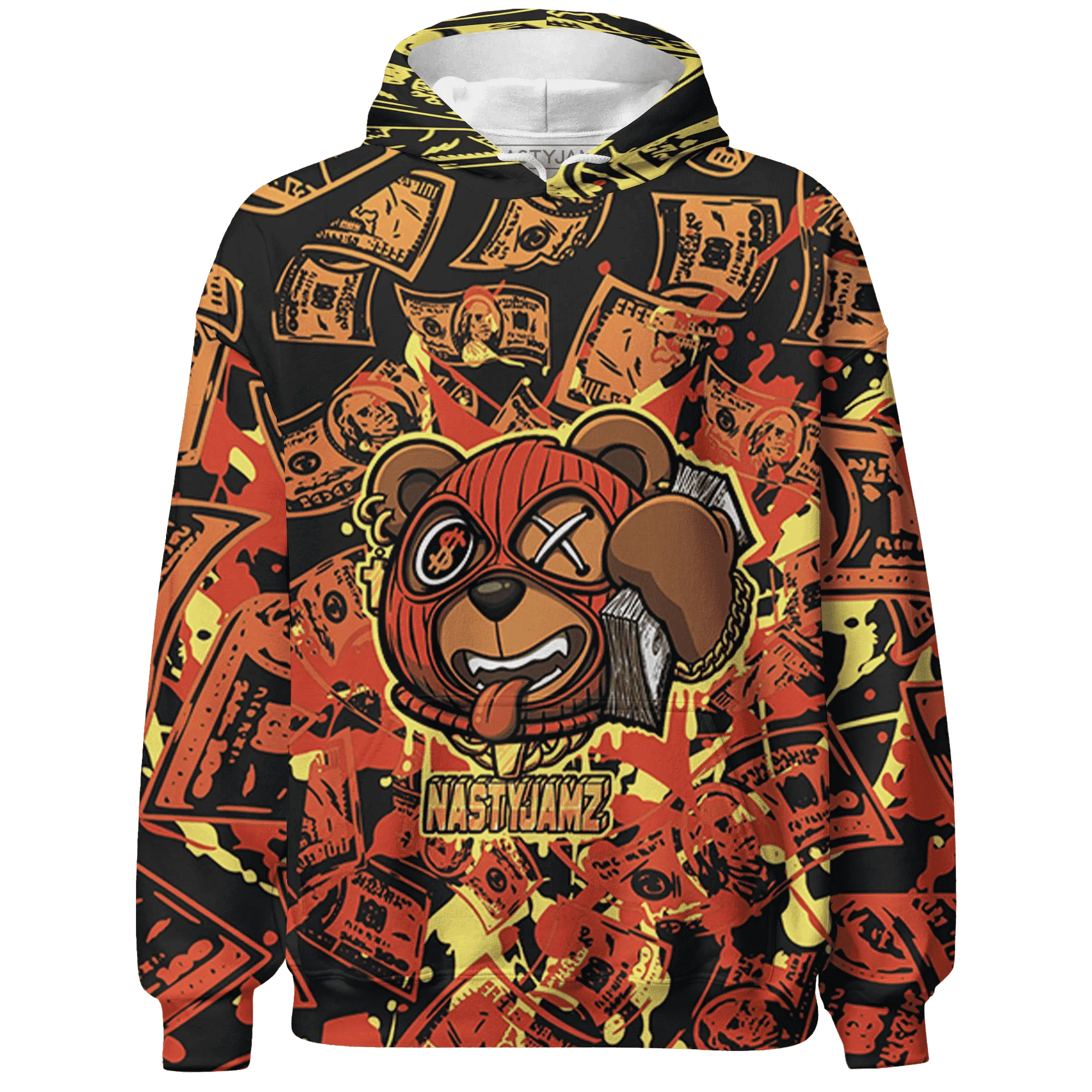 NastyJamz VaporMax Crimson Total Orange Plus Hoodie Match Money Motive BER All-Over Print