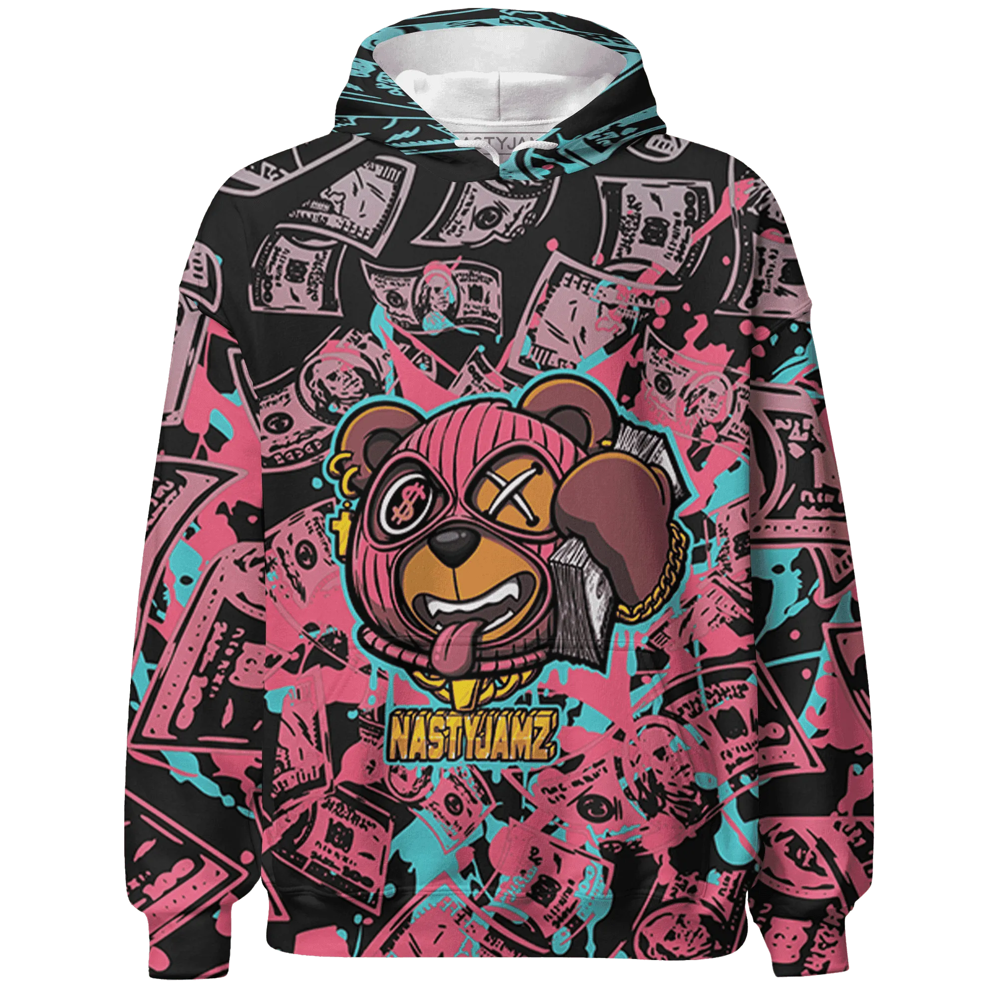NastyJamz VaporMax Plus South Beach Hoodie Match Money Motive BER All-Over Print
